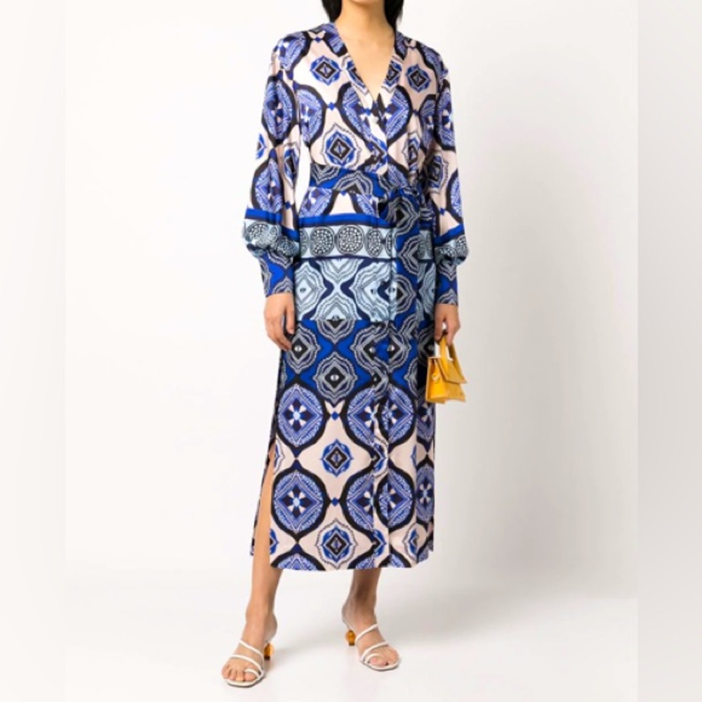 Alexis Santorini Vicenta print Robe Dress NWOT